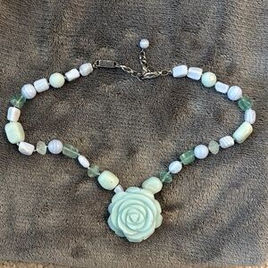 J. Crew Pastel Green Floral Necklace